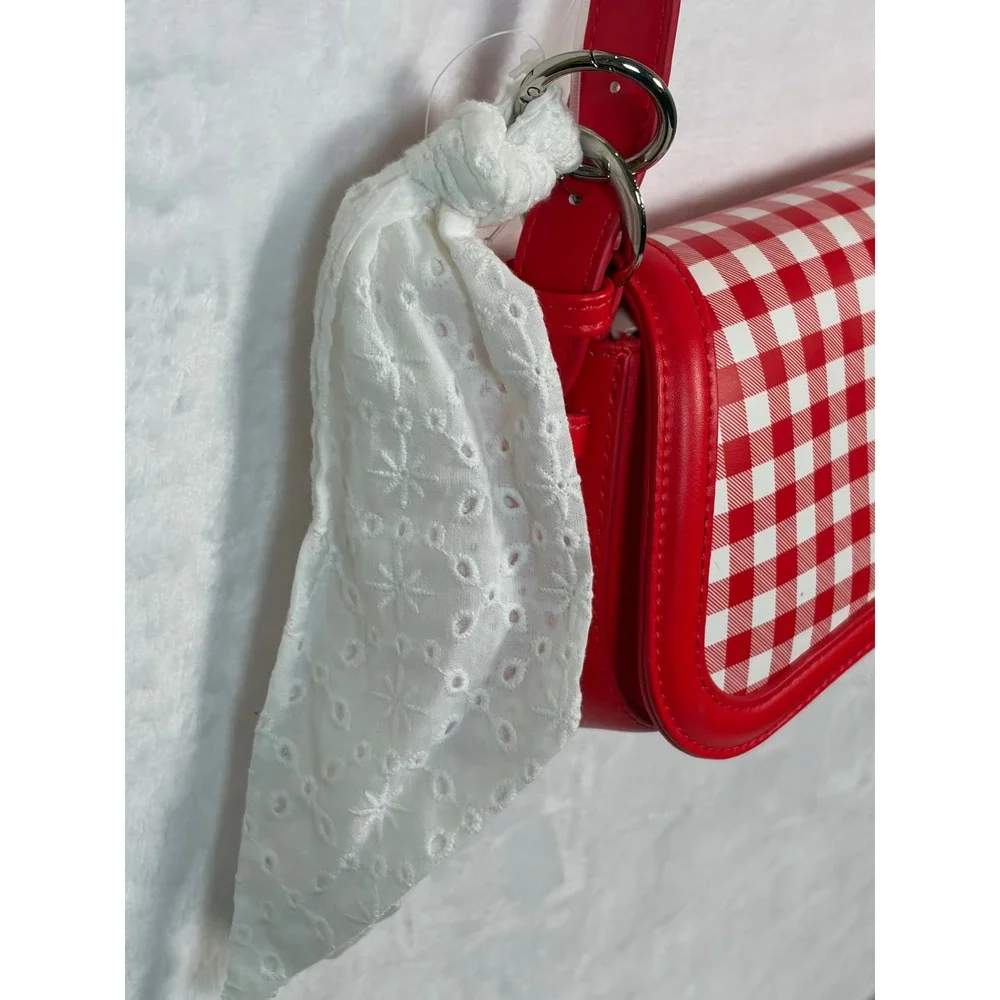 Steve Madden BTOOMSY Red Gingham Shoulder Bag Tomato Flap Purse NWT DT627585